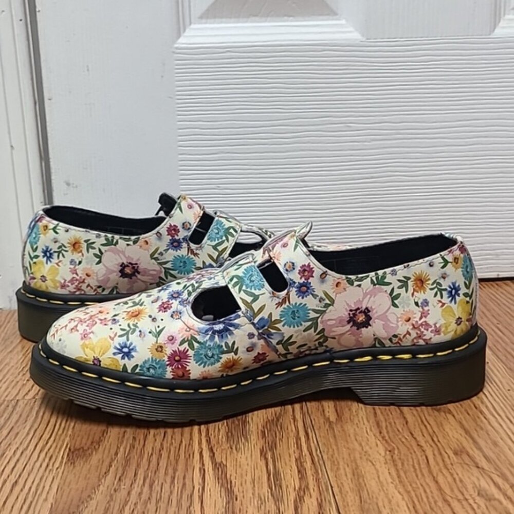 Floral Mary Jane Platform Shoes - White Multi - Picture 2 of 11